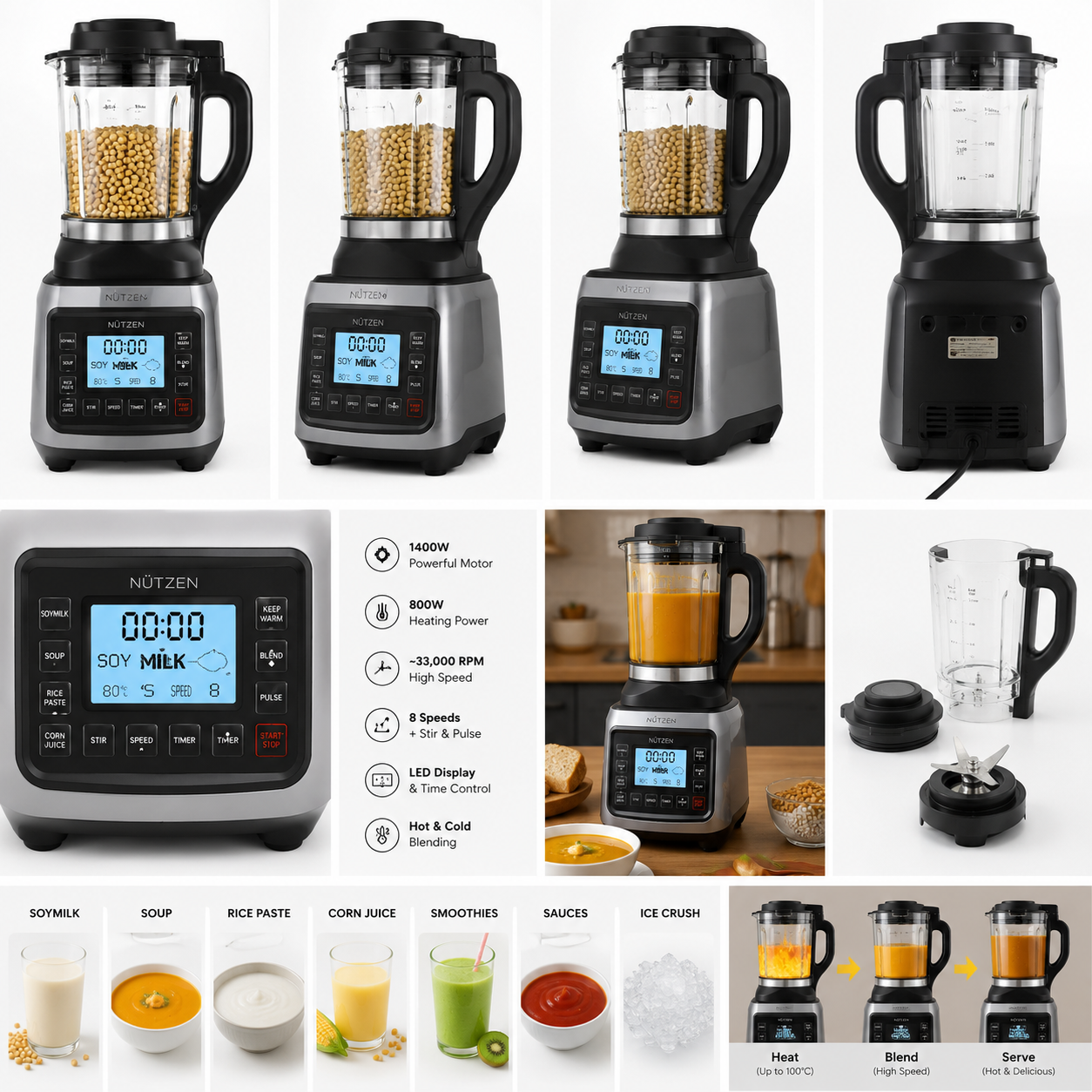 Nutzen SCUP-28 1400W Heating Blender