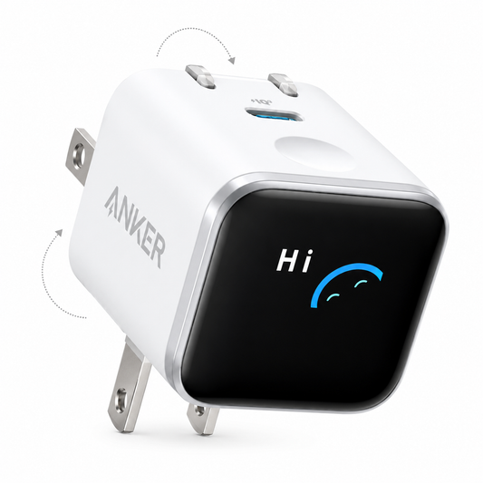 Anker Nano Charger (45W, Smart Display, 180° Foldable)