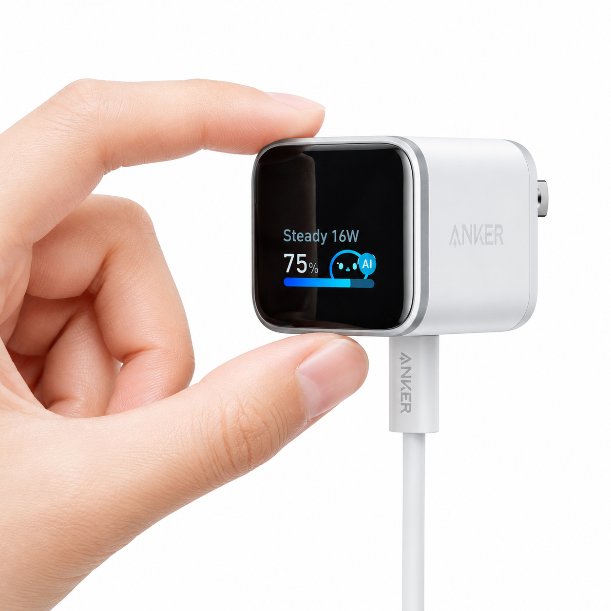 Anker Nano Charger (45W, Smart Display, 180° Foldable)