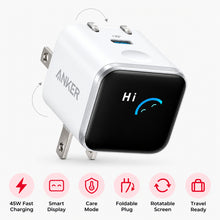 Anker Nano Charger (45W, Smart Display, 180° Foldable)