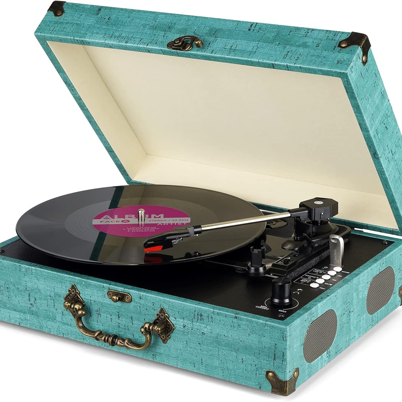 M433 Vinyl Record Player Bluetooth Suitcase Turntable
