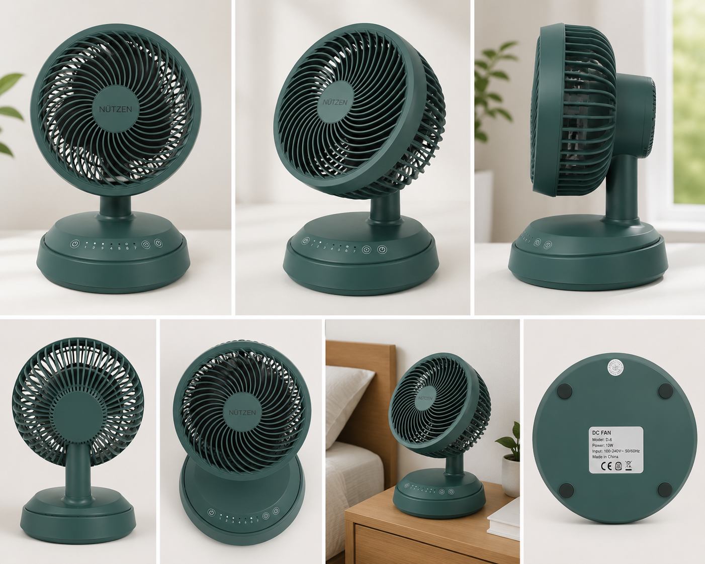 Nutzen D-6 7-inch DC Cyclone Fan
